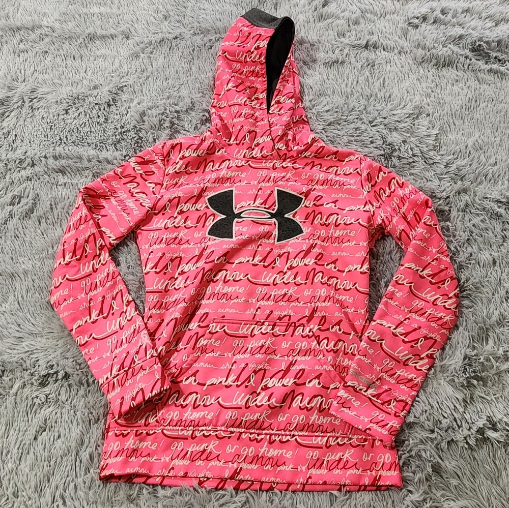 Under Armour Pink Large Logo Hooded Sweatshirt